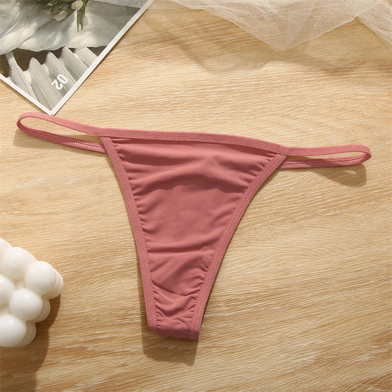 Women's Cotton Thong Sexy Thongs Women's Panties Set Solid Seamless Low Waist Underwear Female Underpants Intimates Lingerie