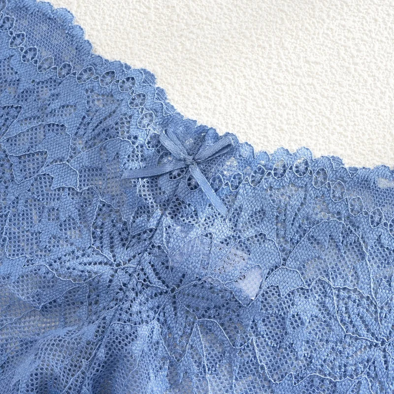 4Pcs Lace Sexy Lingerie Female Low-Waist Breathable Lingerie Hollow Out Comfortable Underpants Transparent Sexy Intimates S-XXL