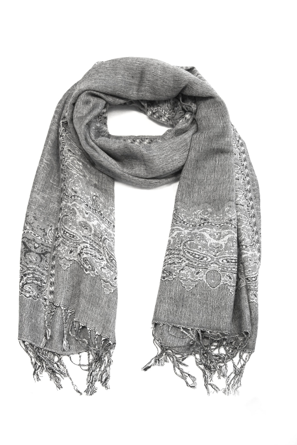 Sakkas 70" x 28" Border Pattern Layered Woven Pashmina Shawl Scarf Wrap Stole