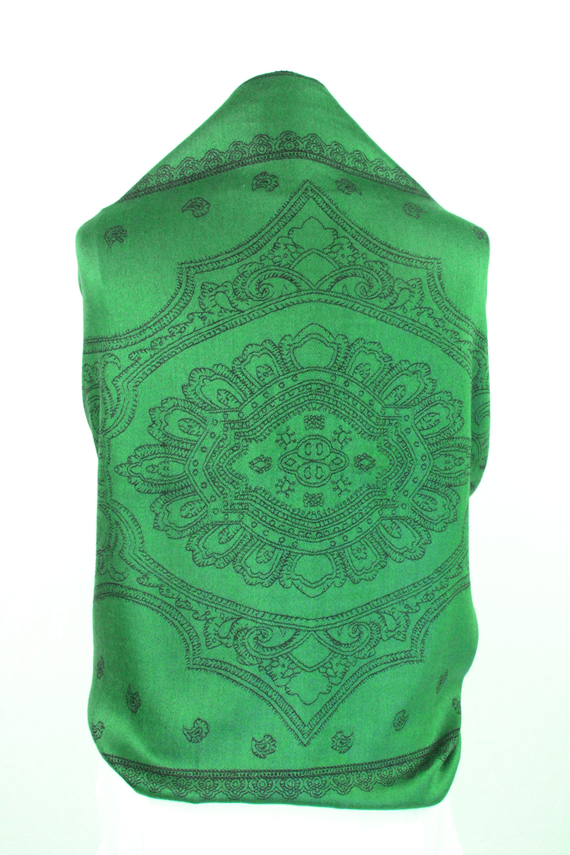 Sakkas Lightweight Two Tone Paisley Design Pashmina Fringe Scarf / Stole / Wrap