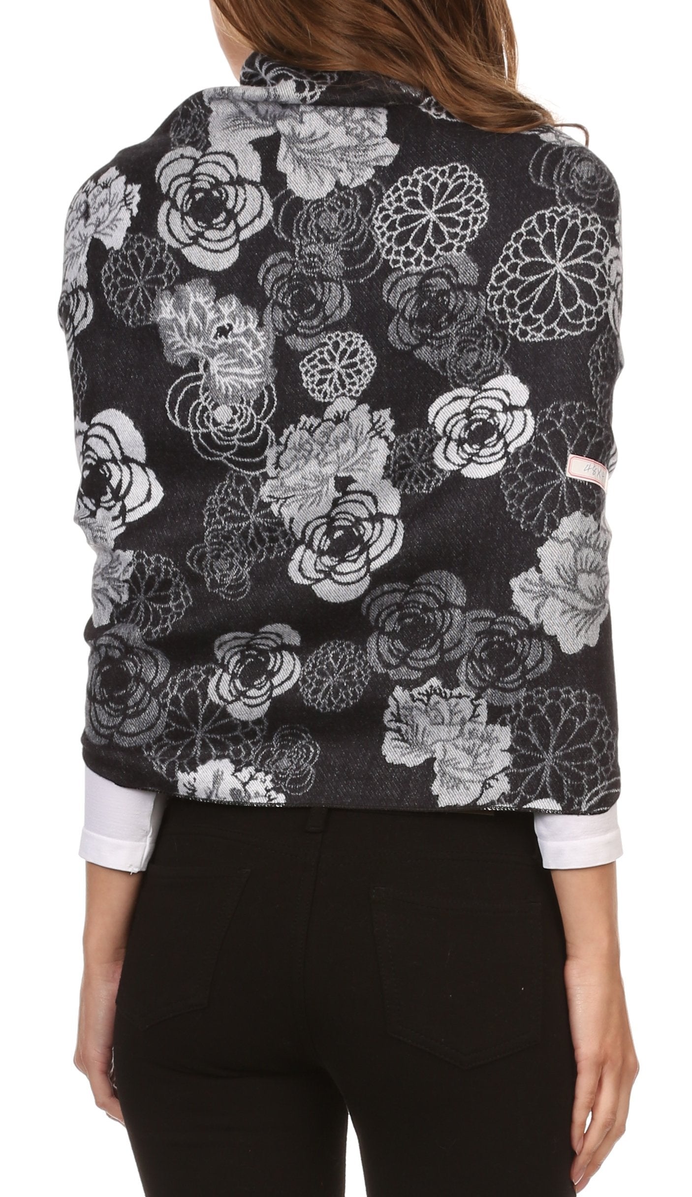 Sakkas Ontario double layer floral Pashmina/ Shawl/ Wrap/ Stole with fringe