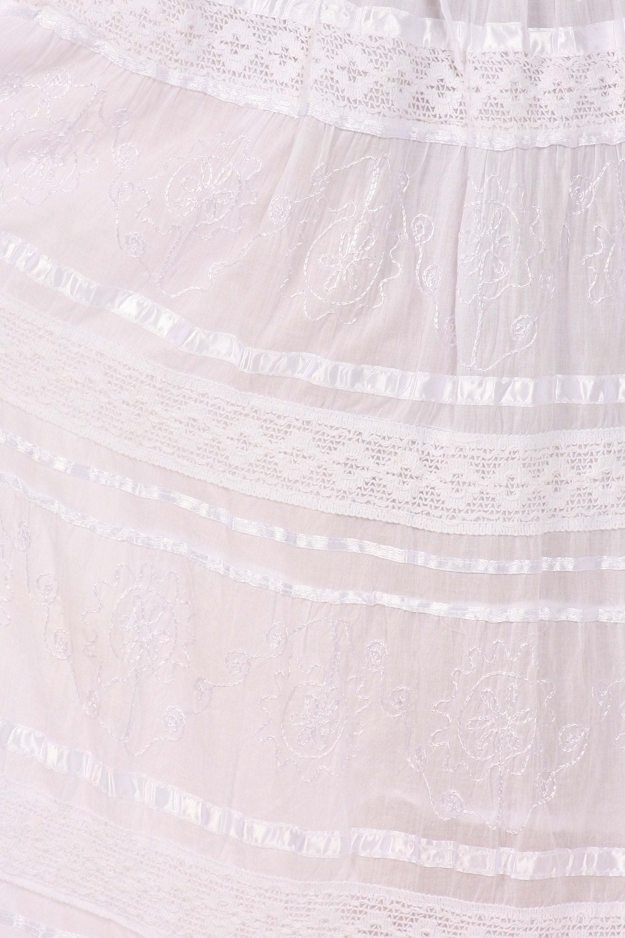 Sakkas Lace and Ribbon Peasant Boho Skirt
