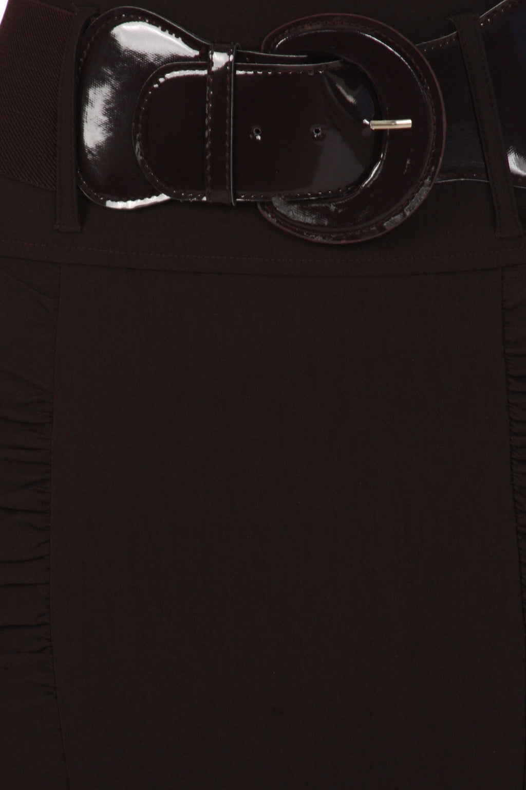 Sakkas Petite High Waist Shirred Stretch Pencil Skirt with Wide Belt