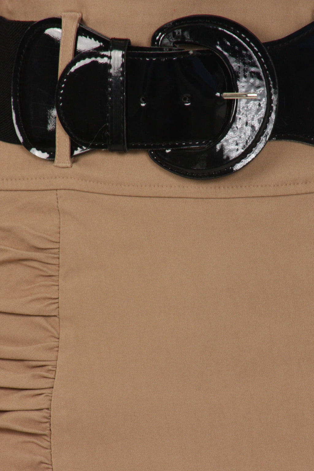 Sakkas Petite High Waist Shirred Stretch Pencil Skirt with Wide Belt