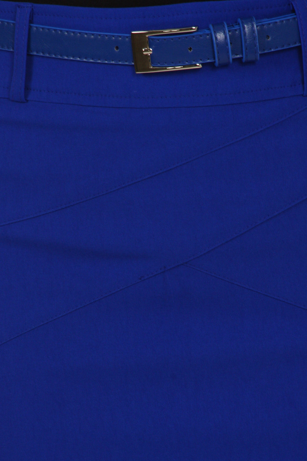 Knee Length Stretch Pencil Skirt with Skinny Belt