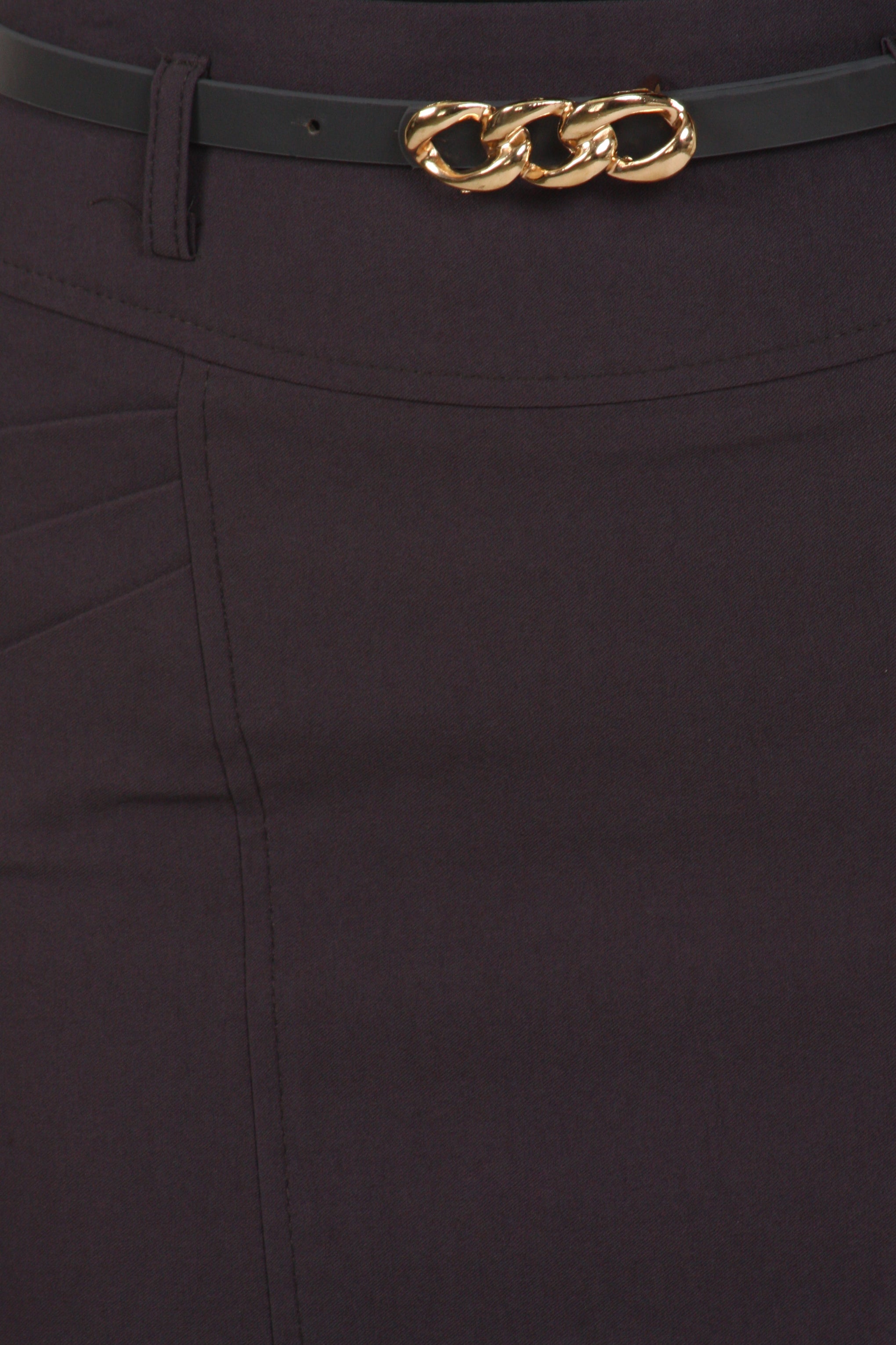 Sakkas Petite Stretch Short Pencil Skirt with Skinny Belt