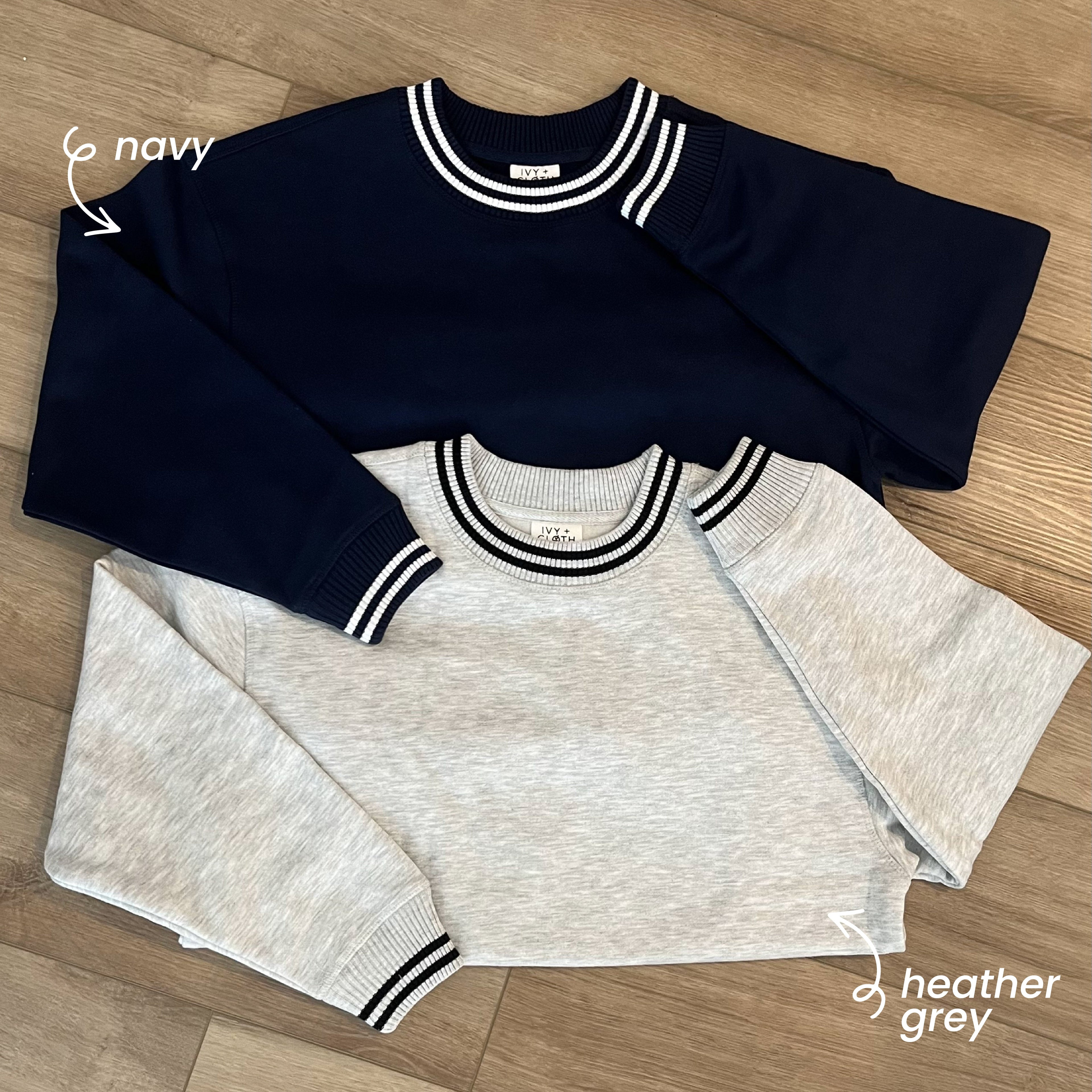 Heather Grey Oversized Varsity Crew