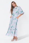 Alice Dress Short Sleeve (Green Flower)