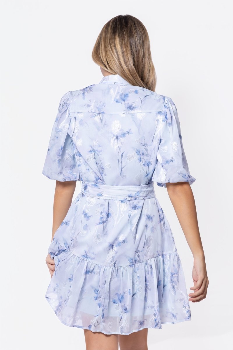 Allie Dress Short Sleeve 37" (Blue Flower)