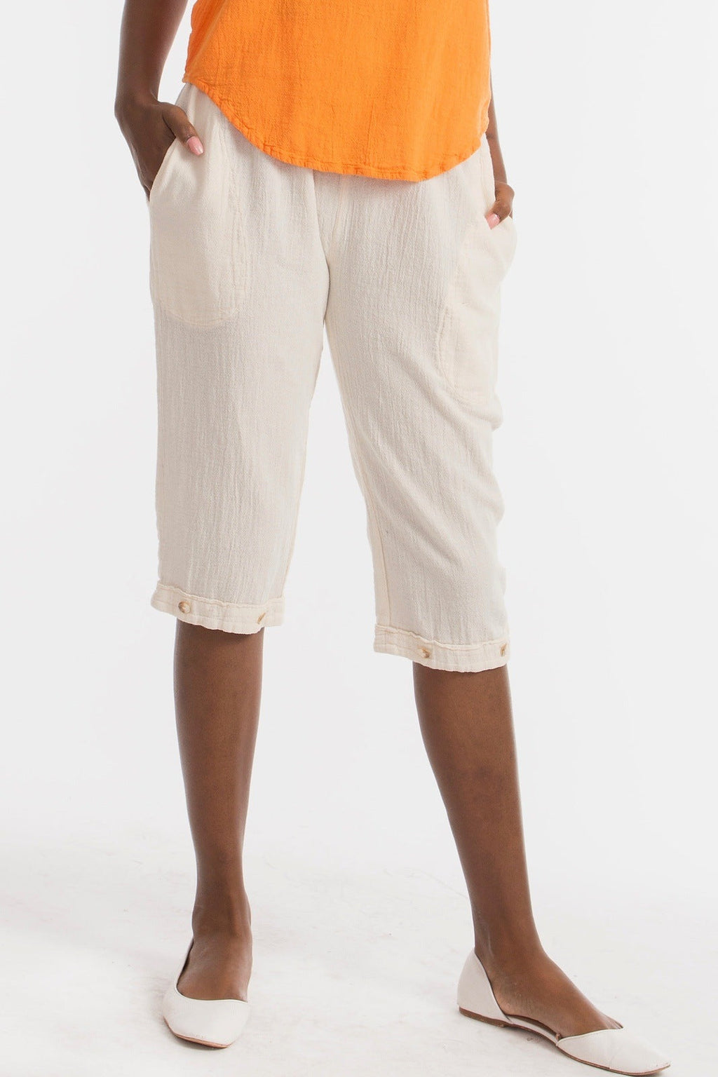 Women's Cotton Gauze Nydia Capri With Pockets