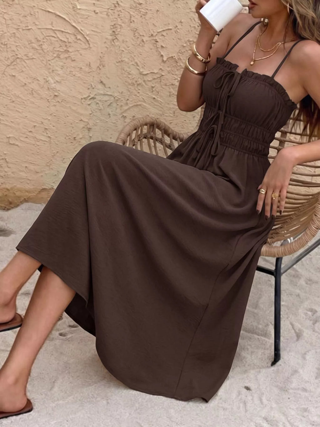 Tie-Front A-Line Dress