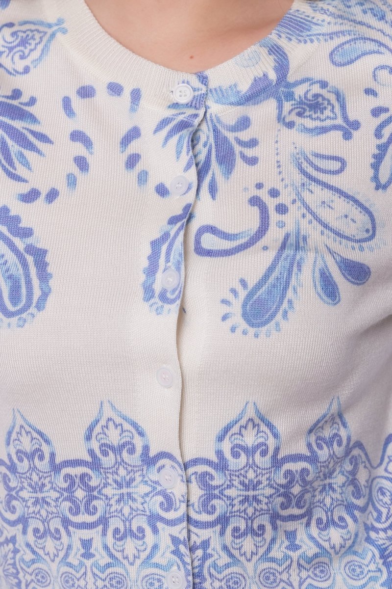 Gabrielle Cardigan (Blue Pattern)