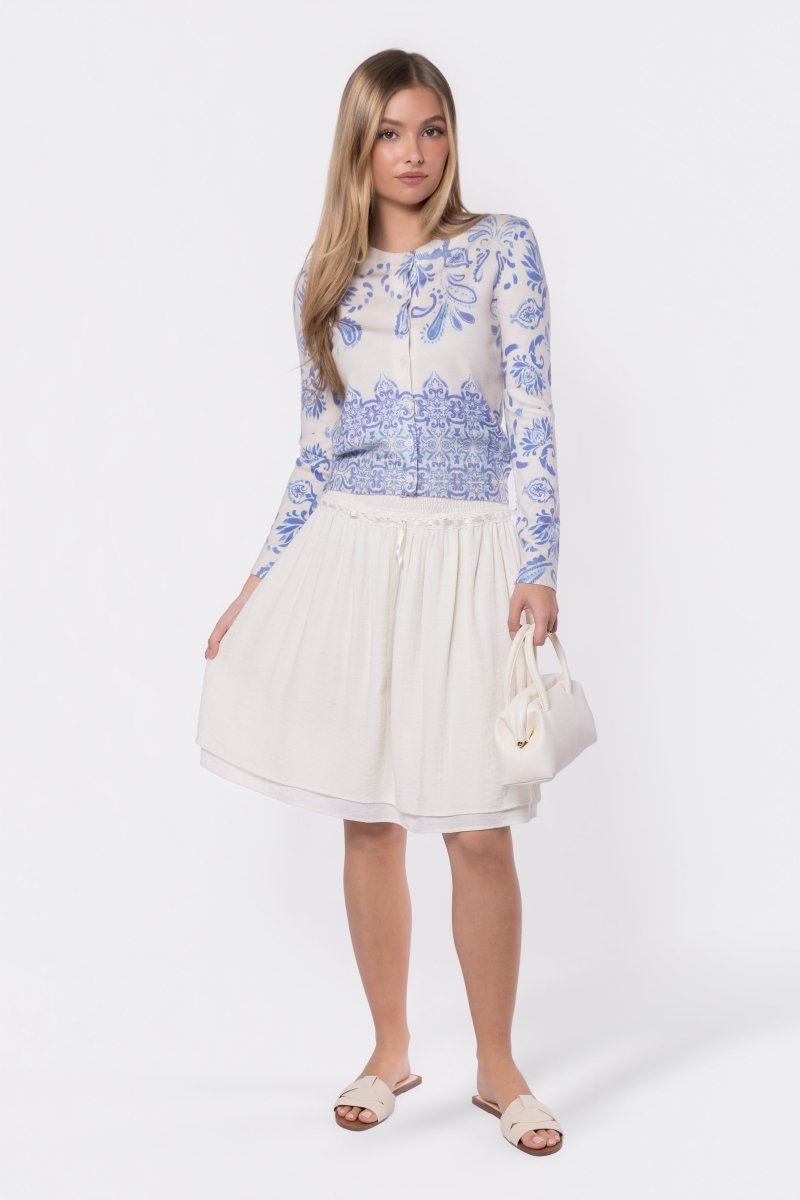 Gabrielle Cardigan (Blue Pattern)