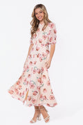 Lana Dress (Beige/Pink)