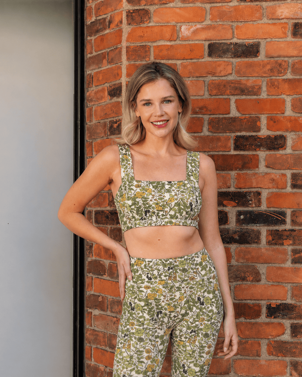 Square Neck Organic Cotton Sports Bra