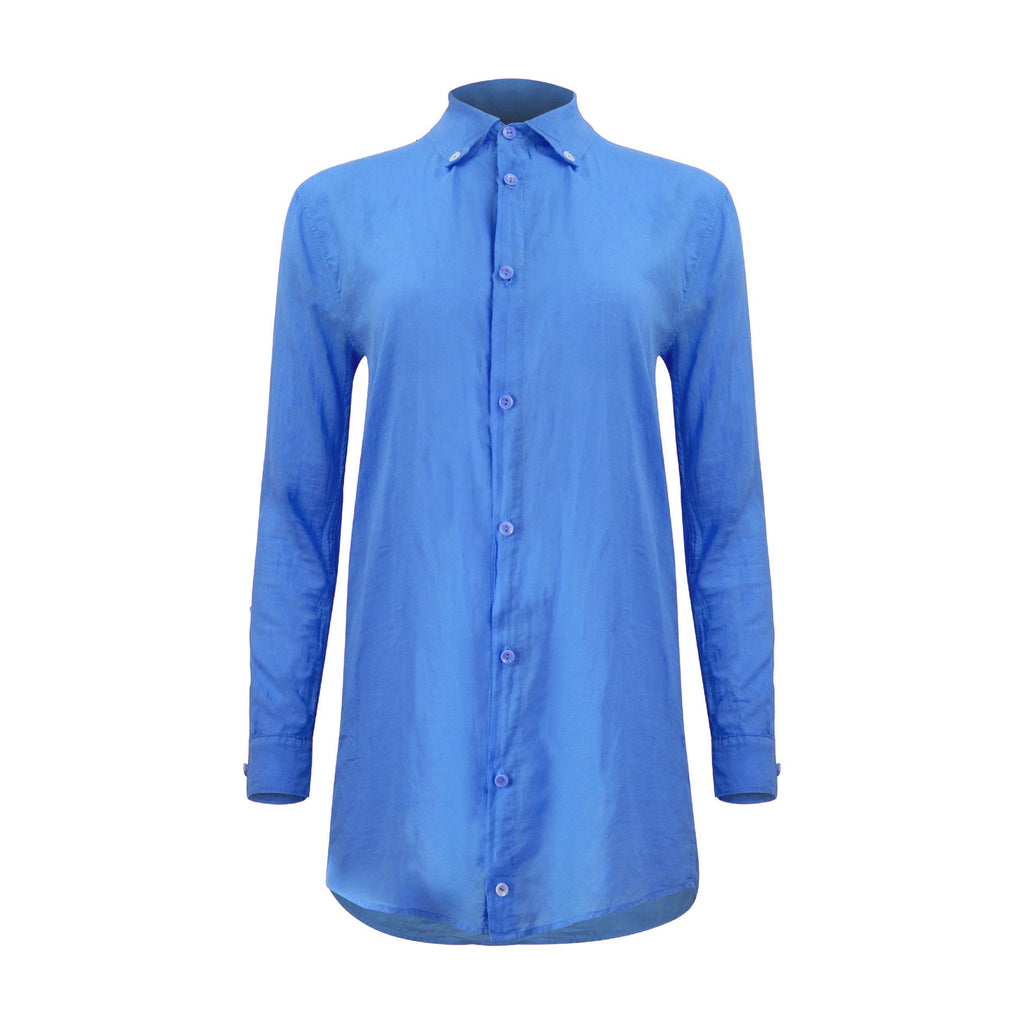 Naomi Linen Tunic Blouse - Glacier