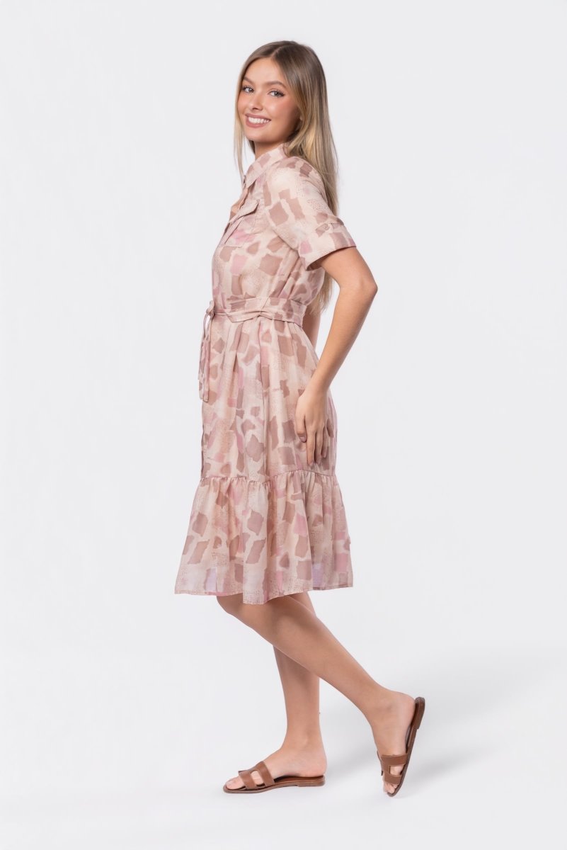 Miley Dress (Pink/Khaki)